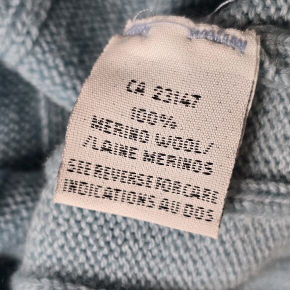 Vintage Talbots Deadstock 100% Italian Merino Wool Baby Blue Knit Sweater New XL - Picture 10 of 10